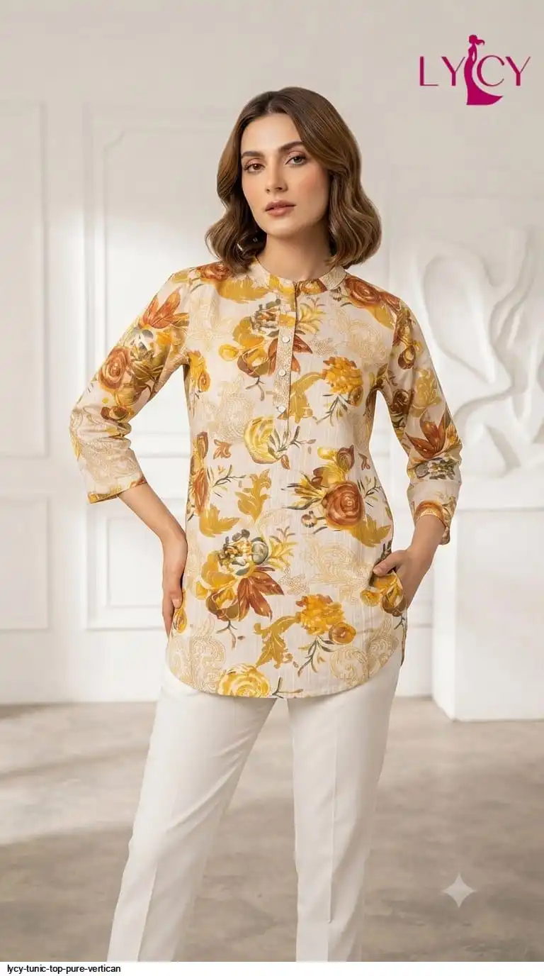 LYCY TUNIC TOP PURE VERTICAN WITH FANCY BUTTON WORK 10