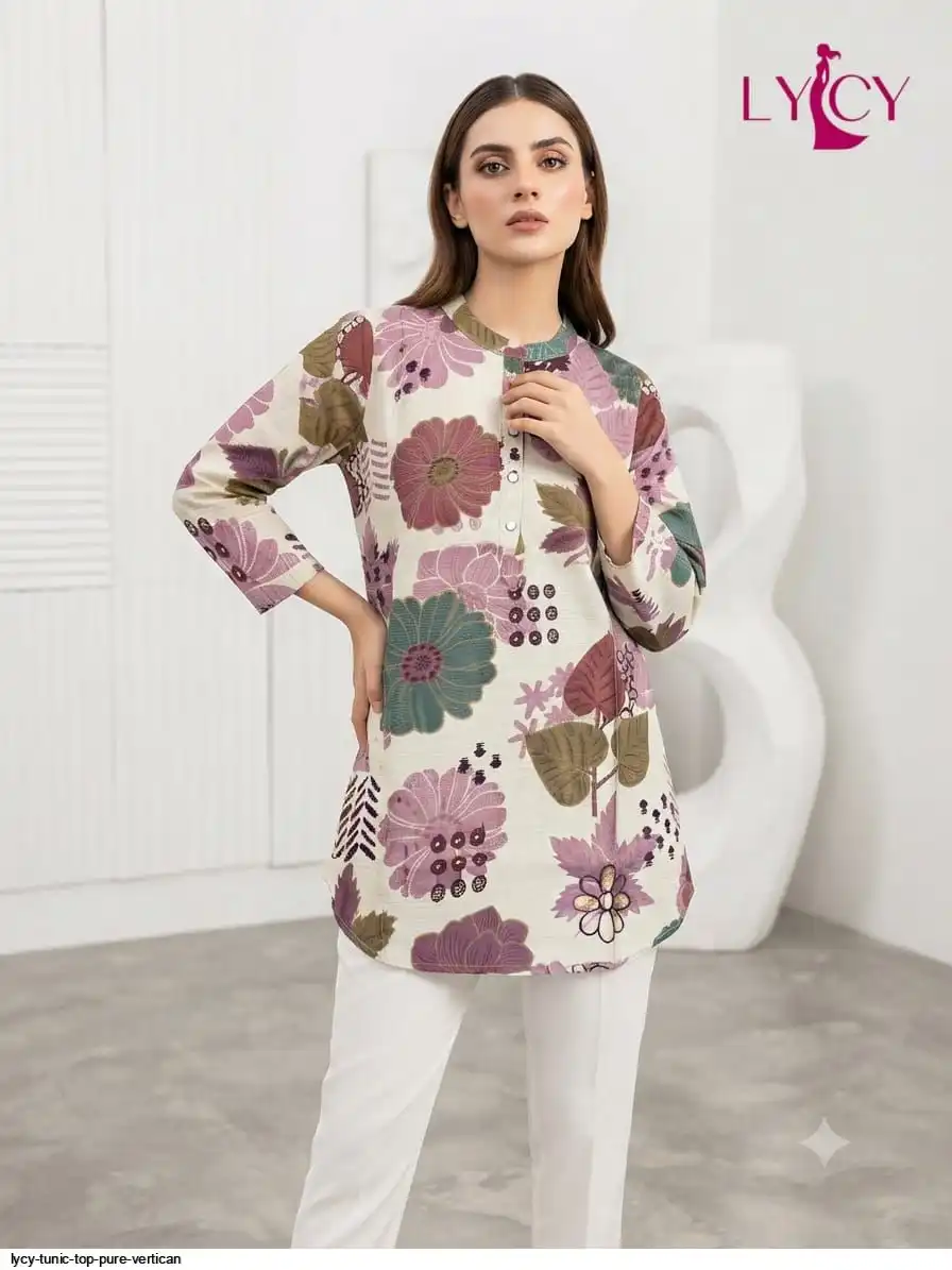 LYCY TUNIC TOP PURE VERTICAN WITH FANCY BUTTON WORK 12