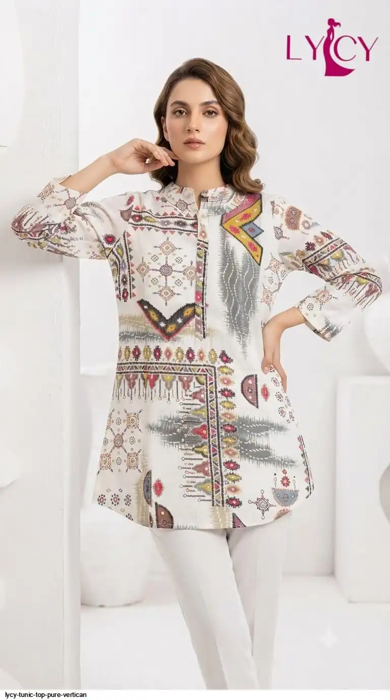 LYCY TUNIC TOP PURE VERTICAN WITH FANCY BUTTON WORK 11