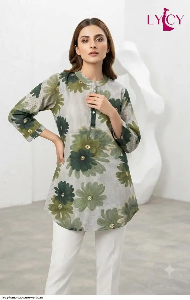 LYCY TUNIC TOP PURE VERTICAN WITH FANCY BUTTON WORK 14