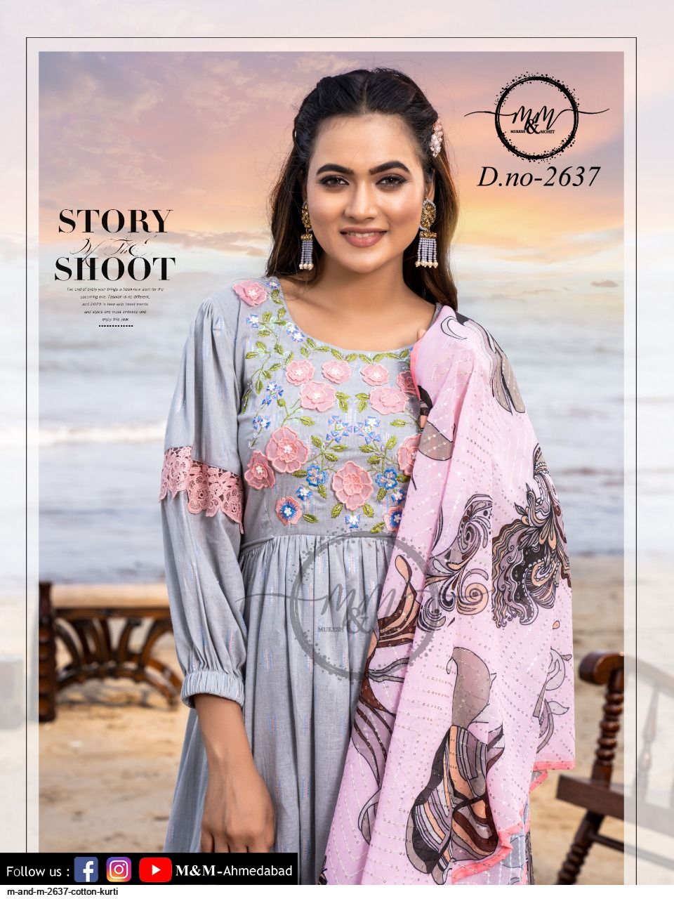 M AND M 2637 COTTON KURTI