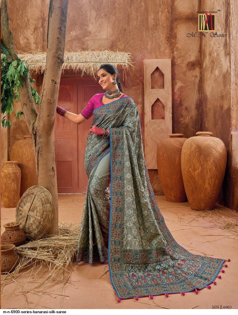 New Banarasi Saree | Party wear sarees, Soft silk sarees, Saree designs