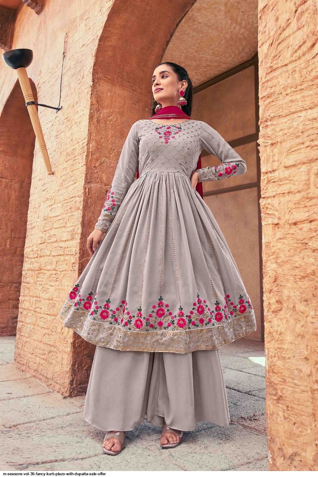 M SEASONS VOL 36 FANCY KURTI PLAZO WITH DUPATTA SALE OFFER B