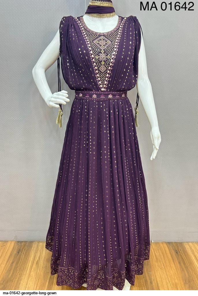 MA 01642 GEORGETTE LONG GOWN