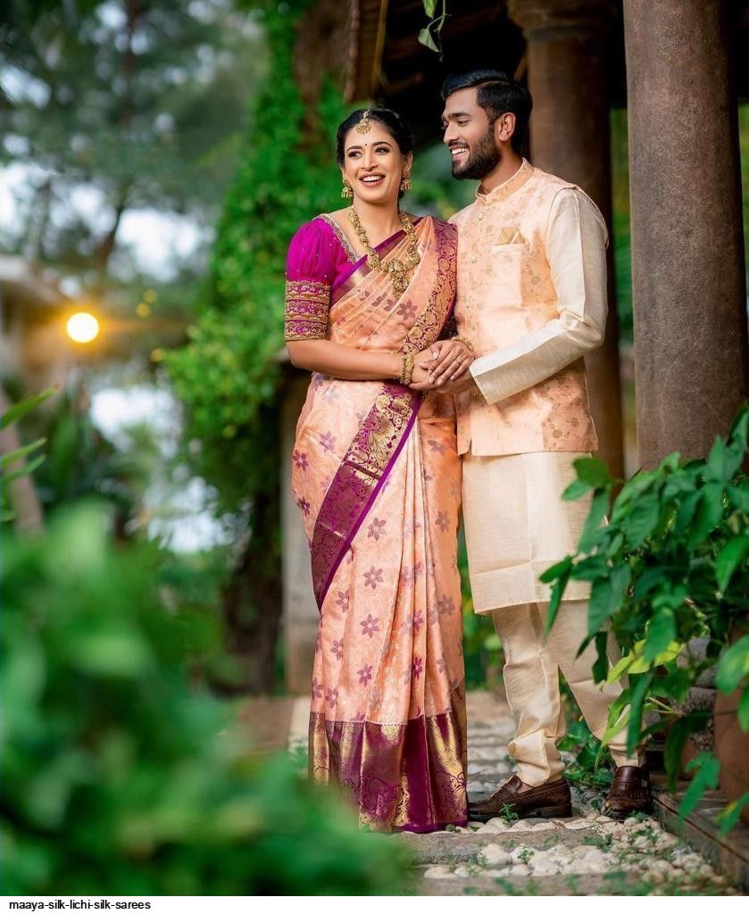 Wedding Sarees South Indian Engagement Sarees Maaya Silk LICHI
