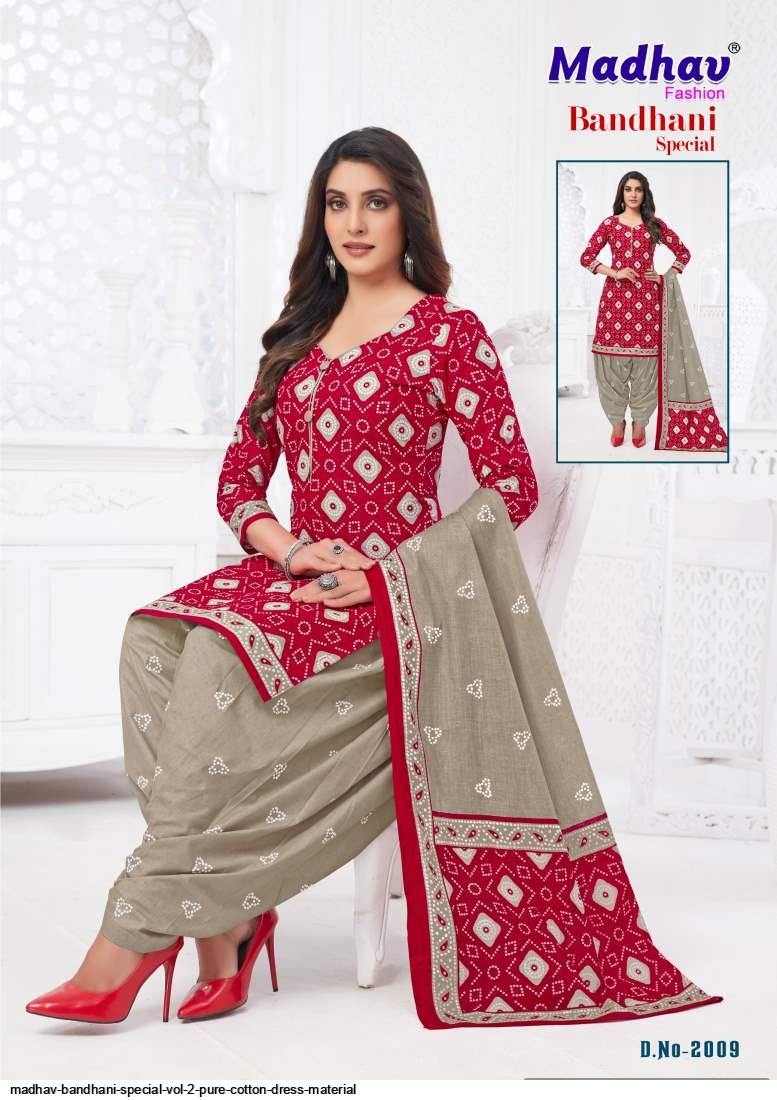 white christmas dresses Turquoise Bandhani Printed Pure Cotton A Line Suit main image 1