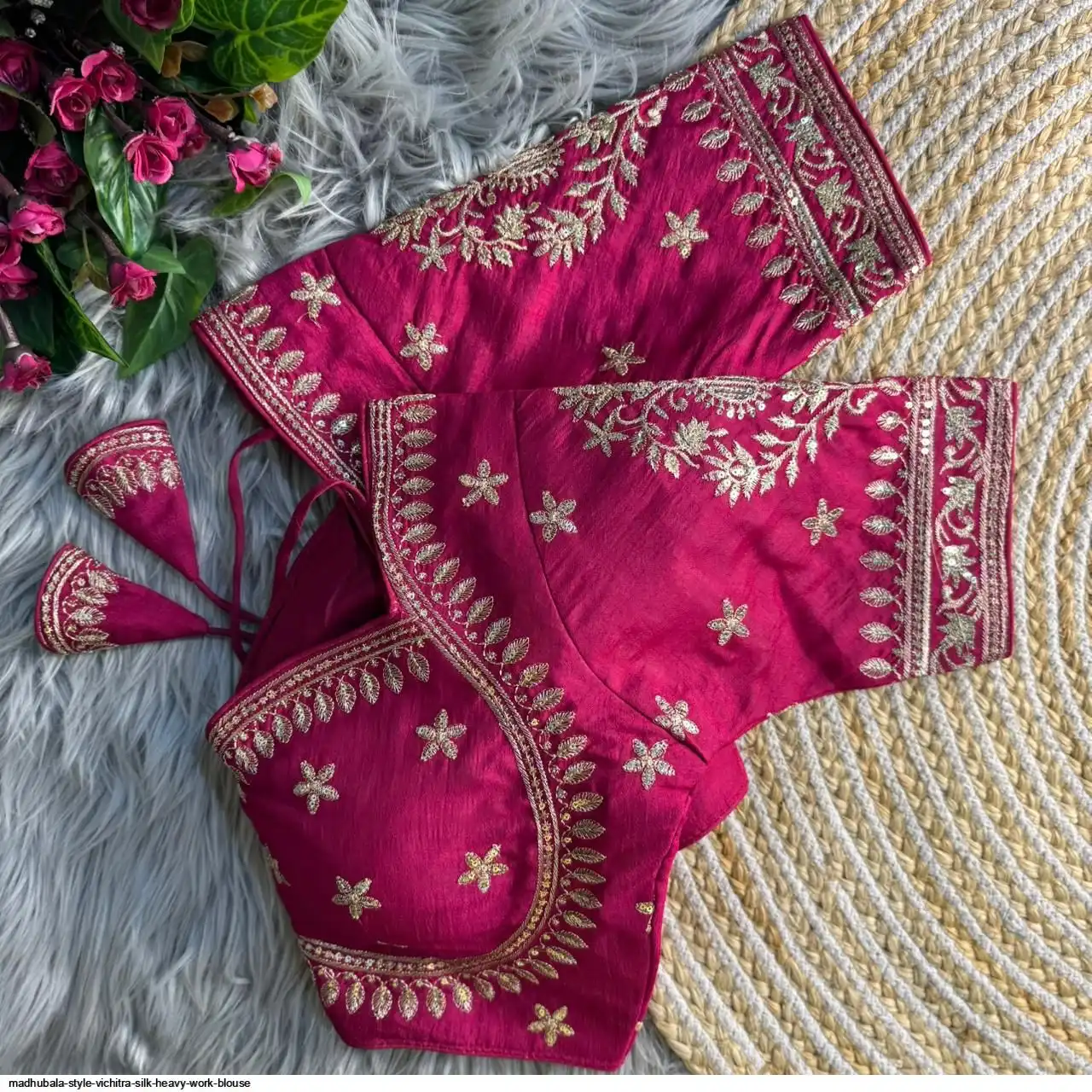 MADHUBALA STYLE VICHITRA SILK HEAVY WORK BLOUSE A