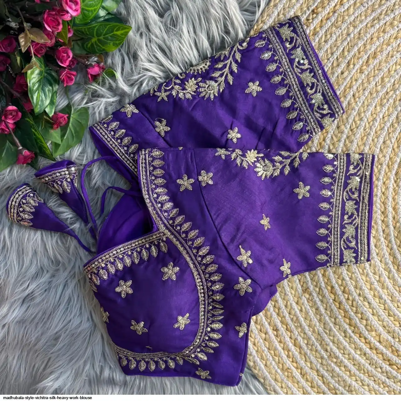 MADHUBALA STYLE VICHITRA SILK HEAVY WORK BLOUSE C