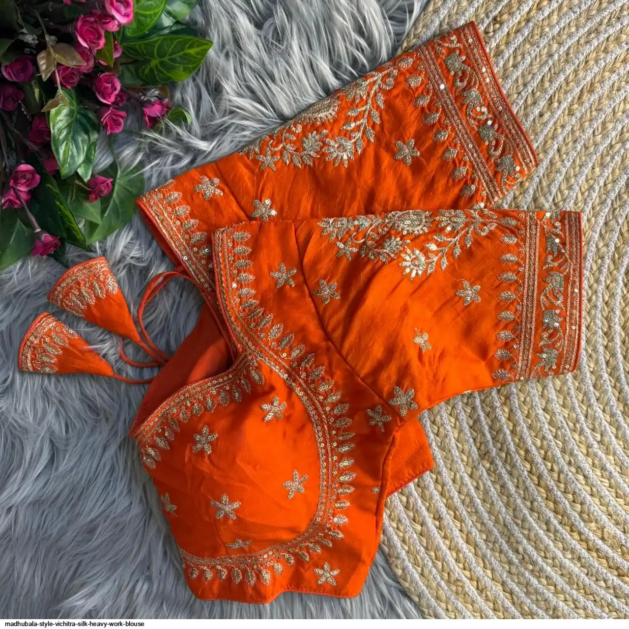 MADHUBALA STYLE VICHITRA SILK HEAVY WORK BLOUSE D