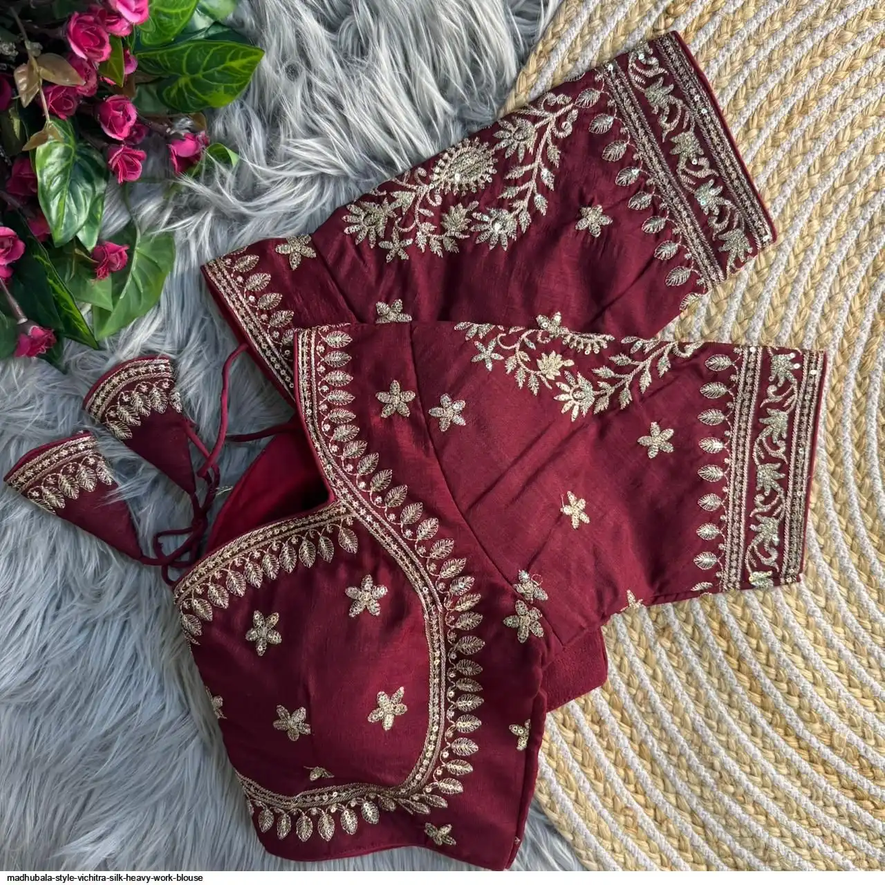MADHUBALA STYLE VICHITRA SILK HEAVY WORK BLOUSE B