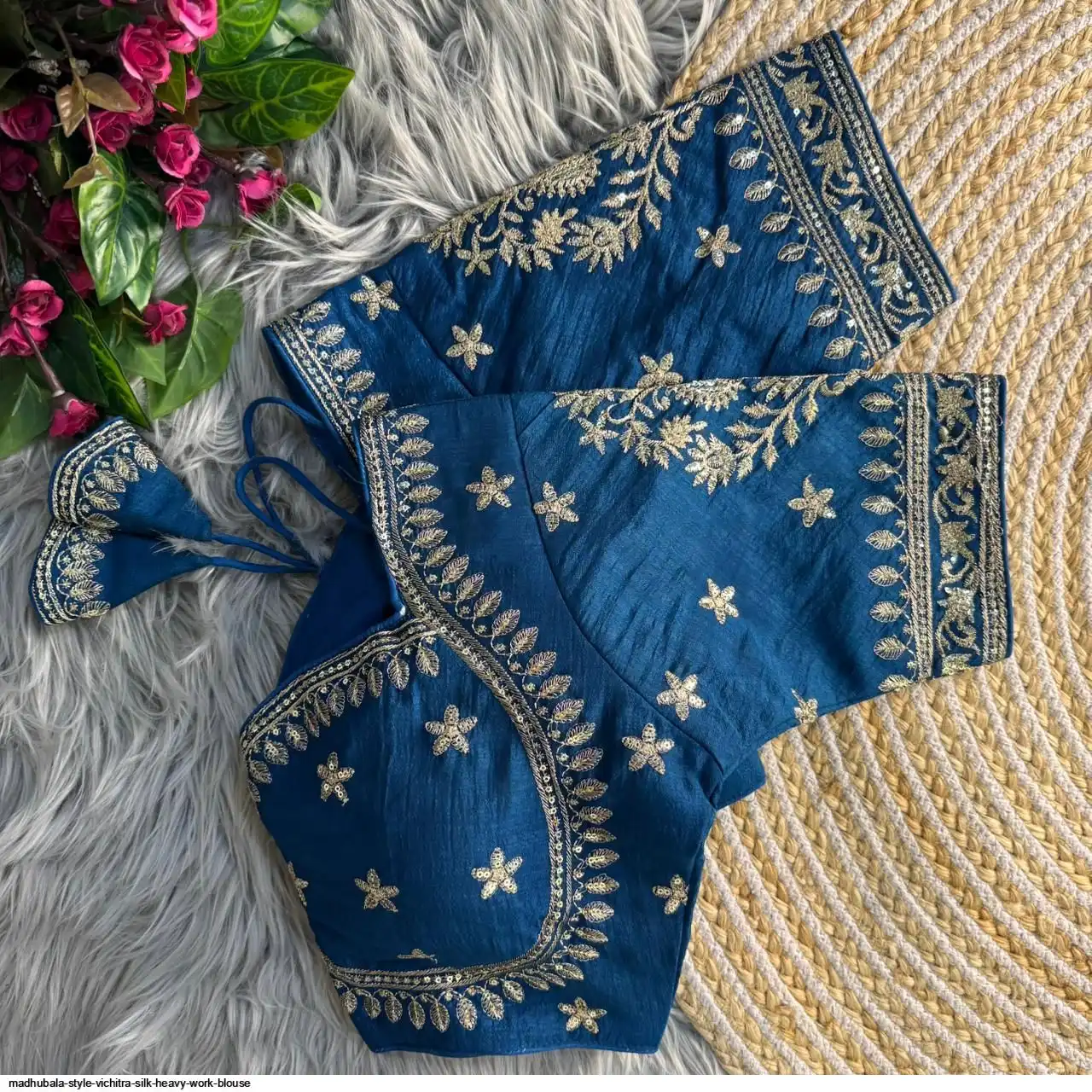 MADHUBALA STYLE VICHITRA SILK HEAVY WORK BLOUSE F