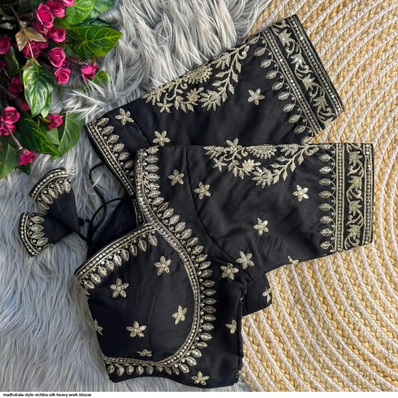 MADHUBALA STYLE VICHITRA SILK HEAVY WORK BLOUSE M