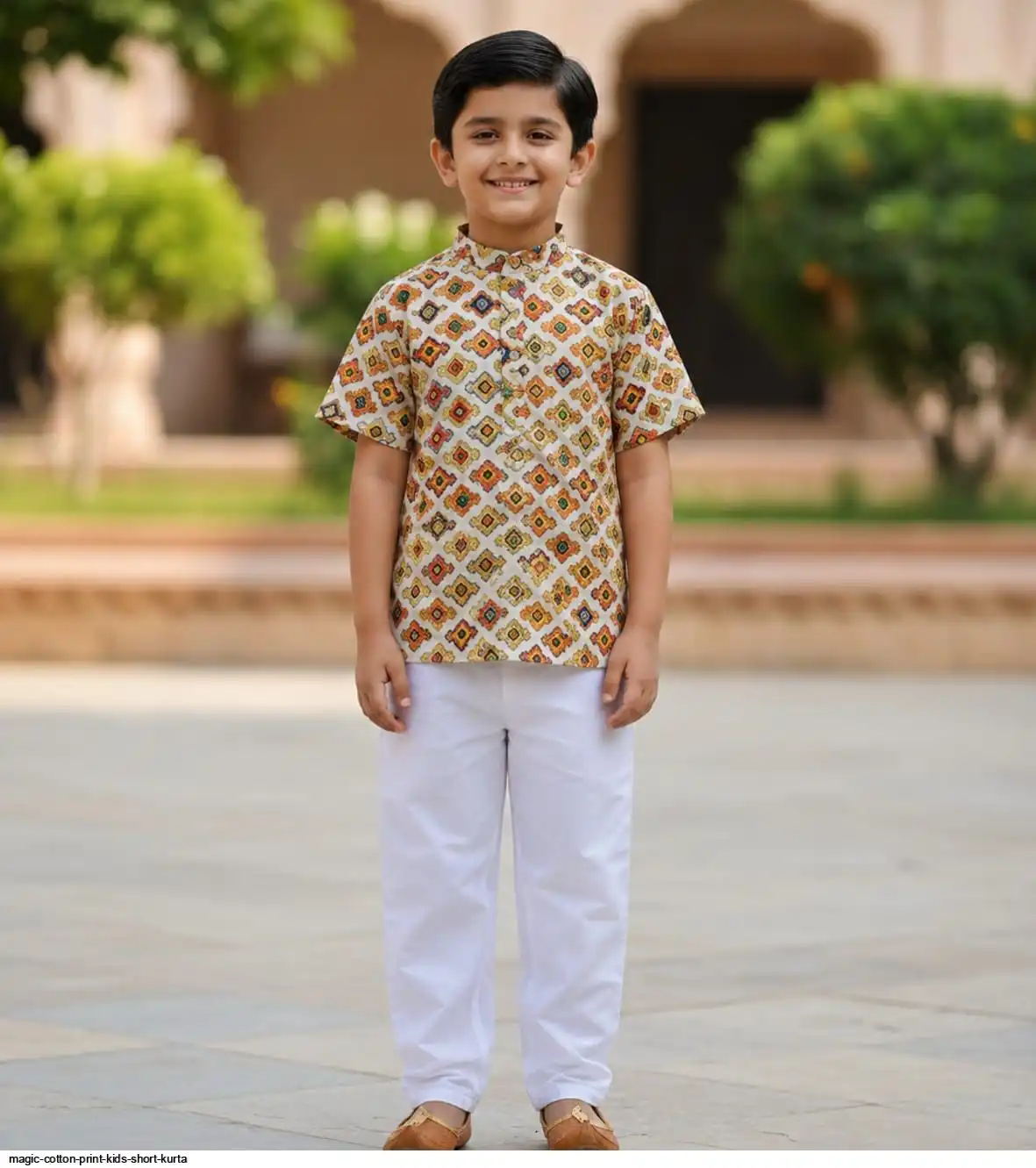 MAGIC COTTON PRINT KIDS SHORT KURTA C
