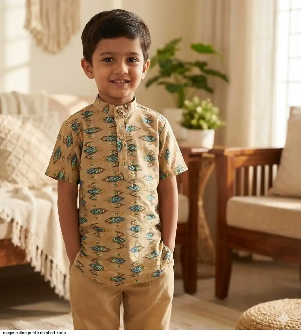 MAGIC COTTON PRINT KIDS SHORT KURTA G