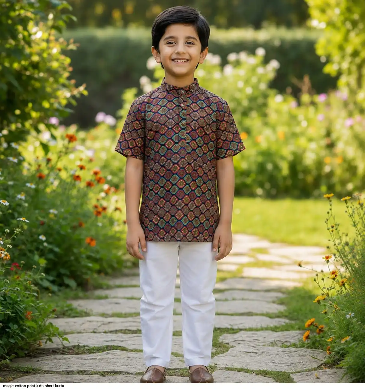 MAGIC COTTON PRINT KIDS SHORT KURTA I