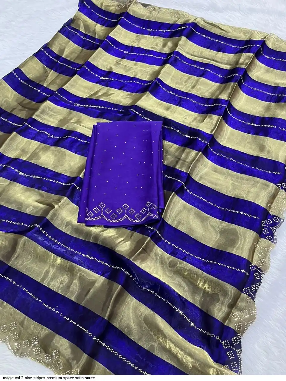 MAGIC VOL 2 NINE STRIPES PREMIUM SPACE SATIN SAREE A