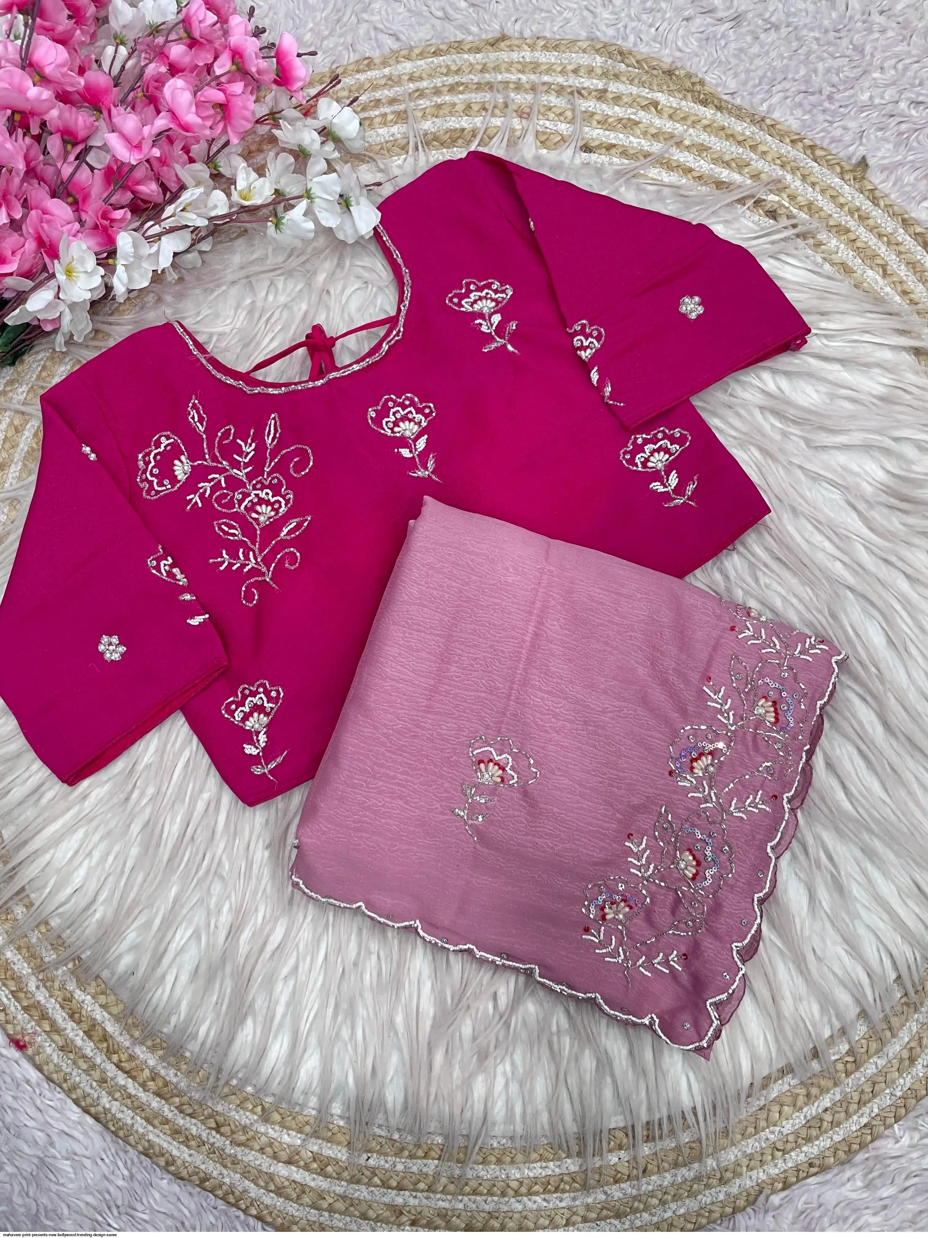MAHAVEER PRINT PRESENTS NEW BOLLYWOOD TRENDING DESIGN SAREE 4