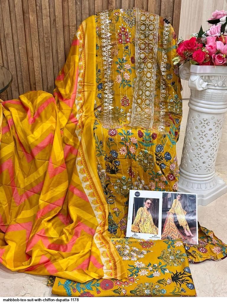 MAHBBOB TEX SUIT WITH CHIFFON DUPATTA 1178
