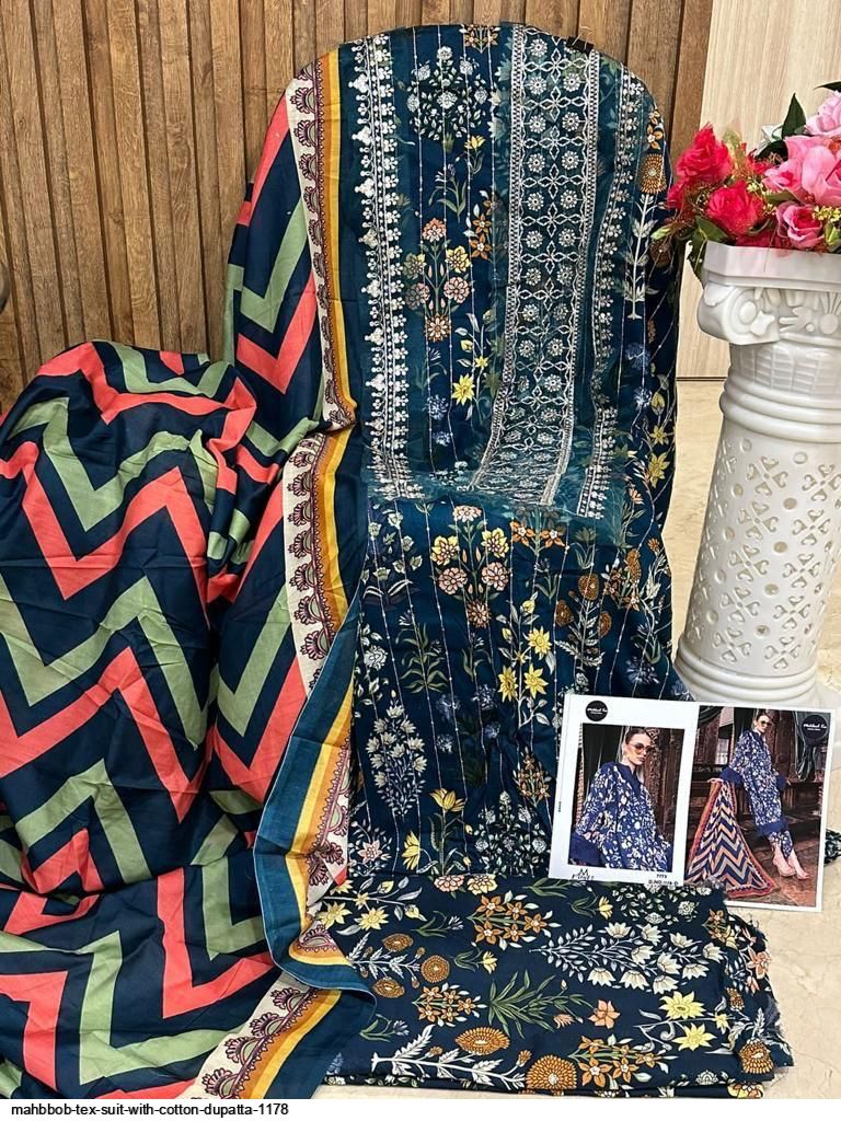 MAHBBOB TEX SUIT WITH COTTON DUPATTA 1178