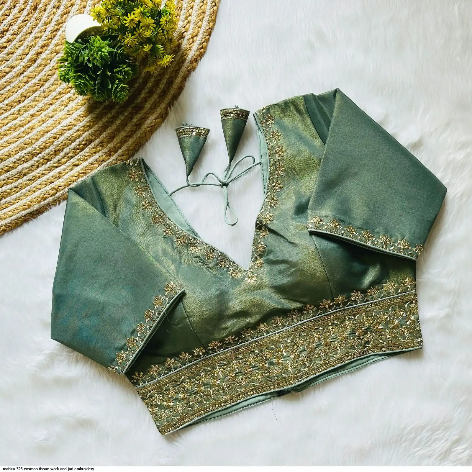 MAHIRA 325 COSMOS TISSUE WORK AND JARI EMBROIDERY 7