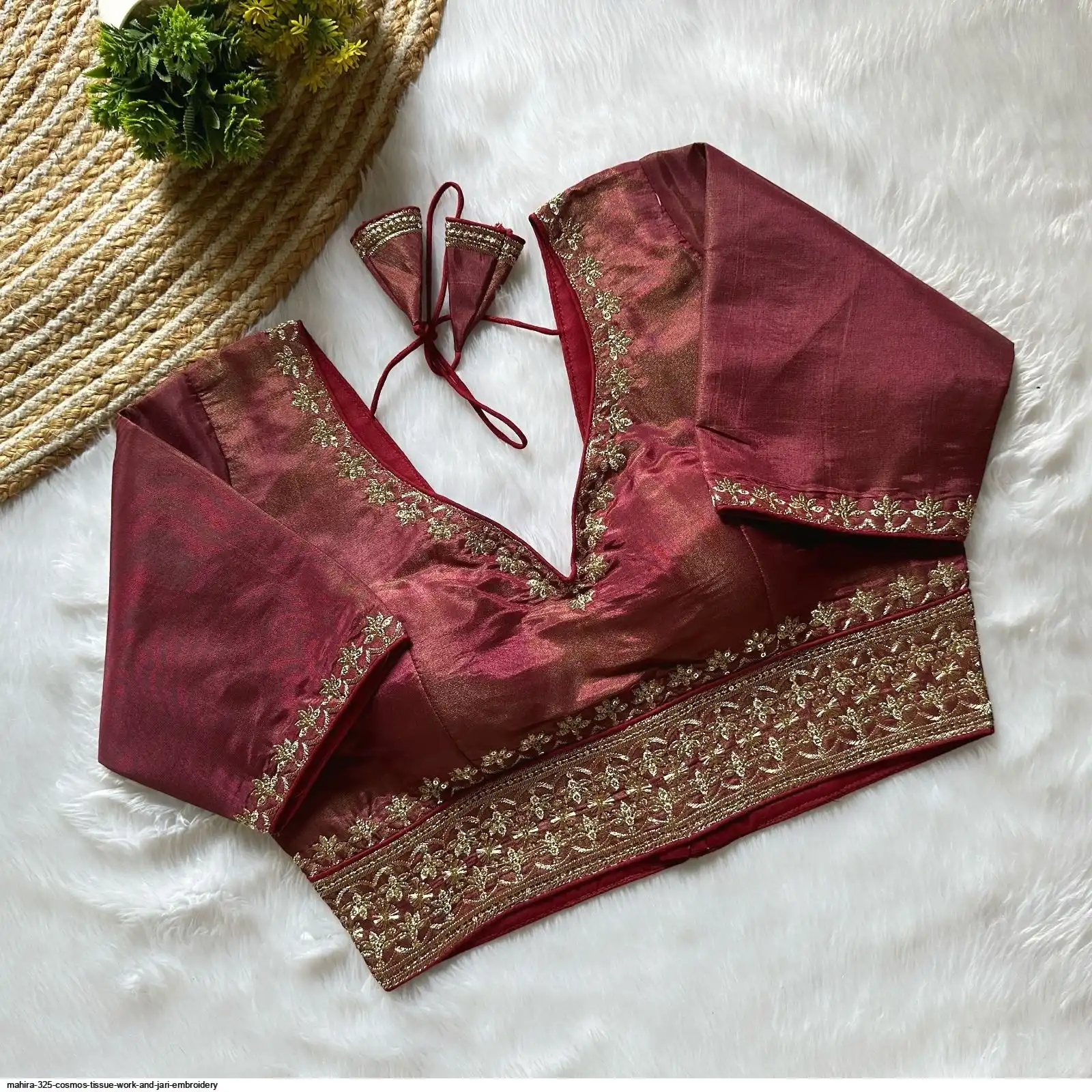 MAHIRA 325 COSMOS TISSUE WORK AND JARI EMBROIDERY 8