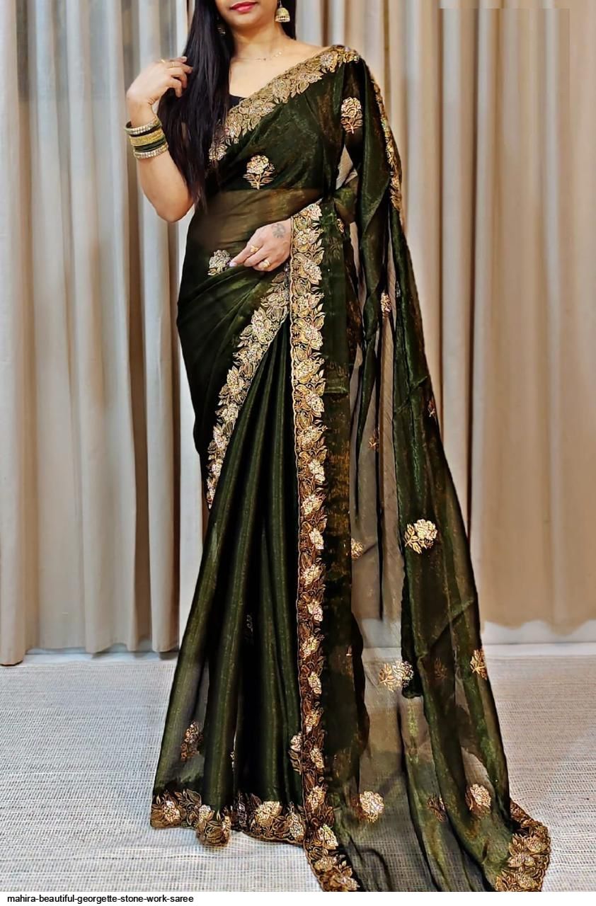 MAHIRA BEAUTIFUL GEORGETTE STONE WORK SAREE