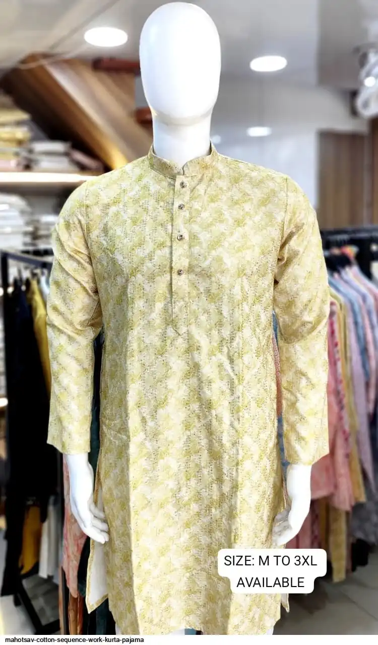 MAHOTSAV COTTON SEQUENCE WORK KURTA PAJAMA B
