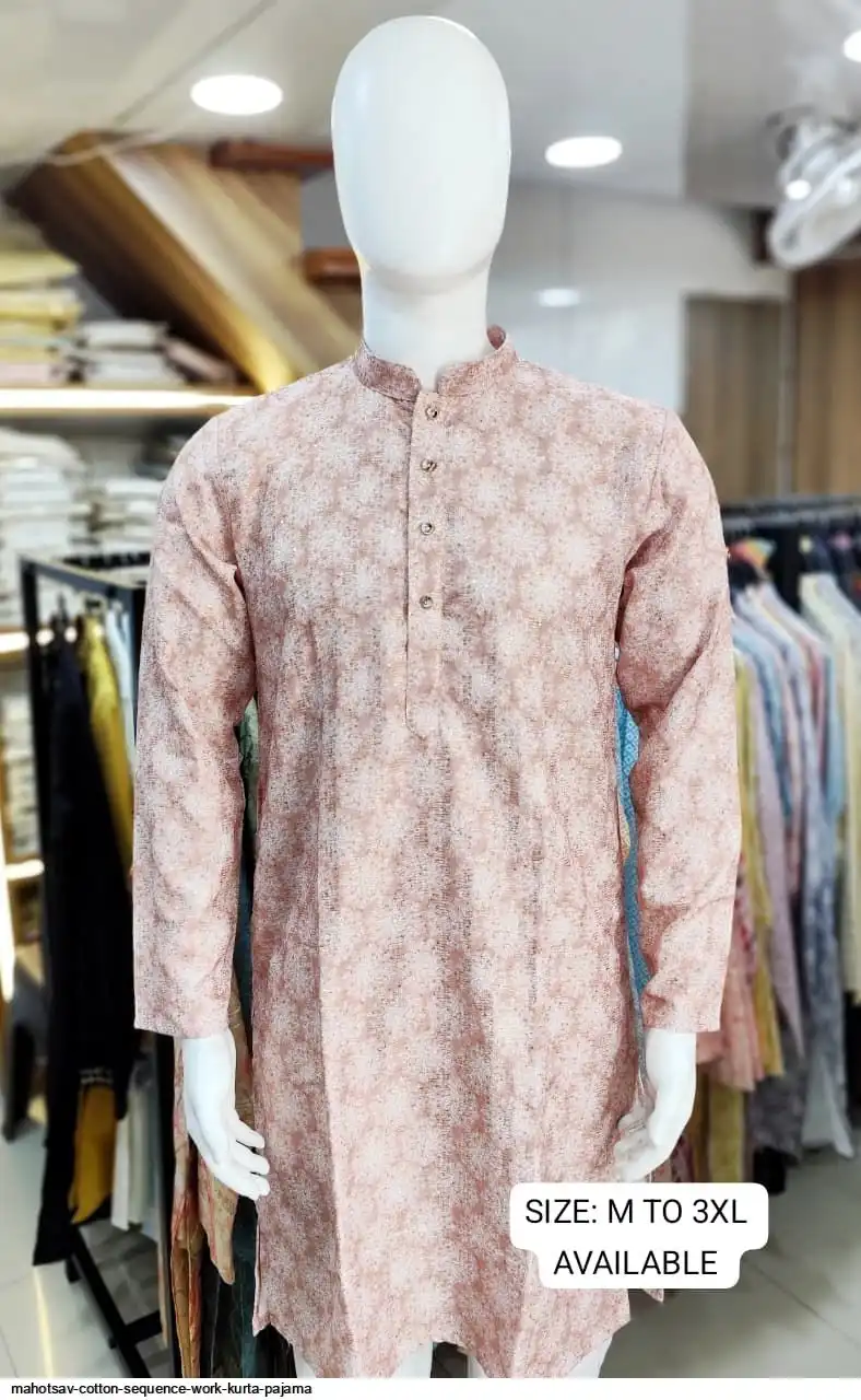 MAHOTSAV COTTON SEQUENCE WORK KURTA PAJAMA E