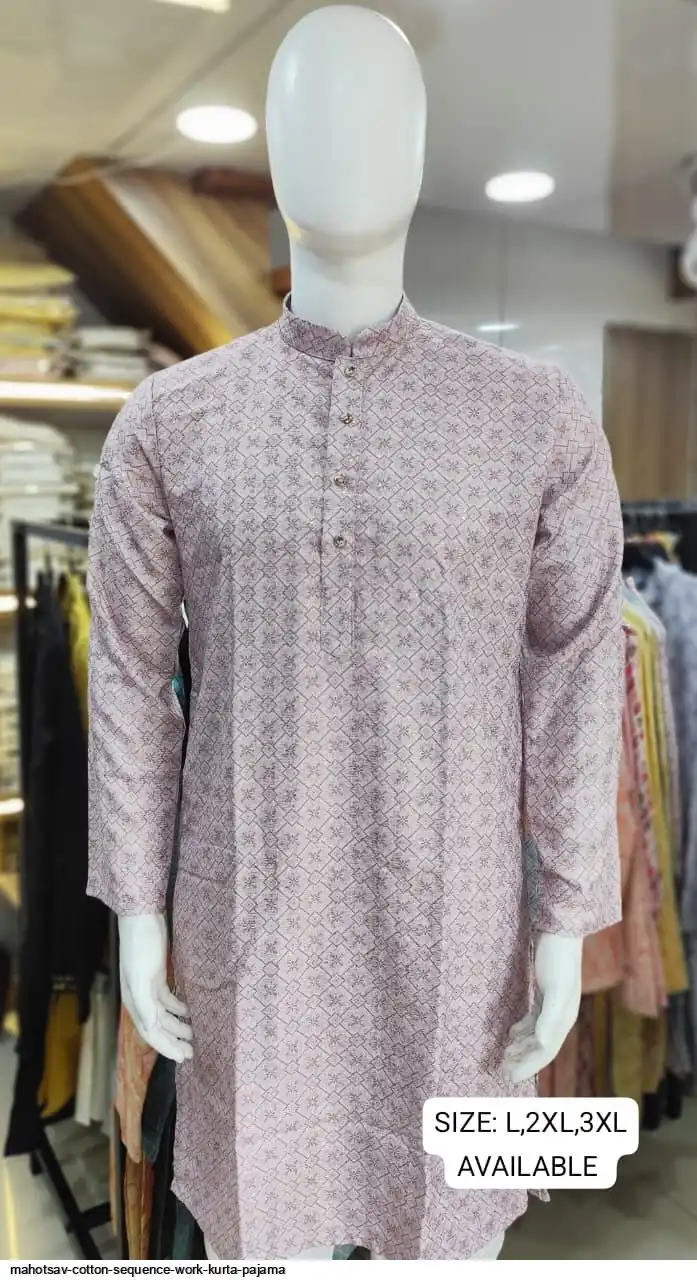 MAHOTSAV COTTON SEQUENCE WORK KURTA PAJAMA H