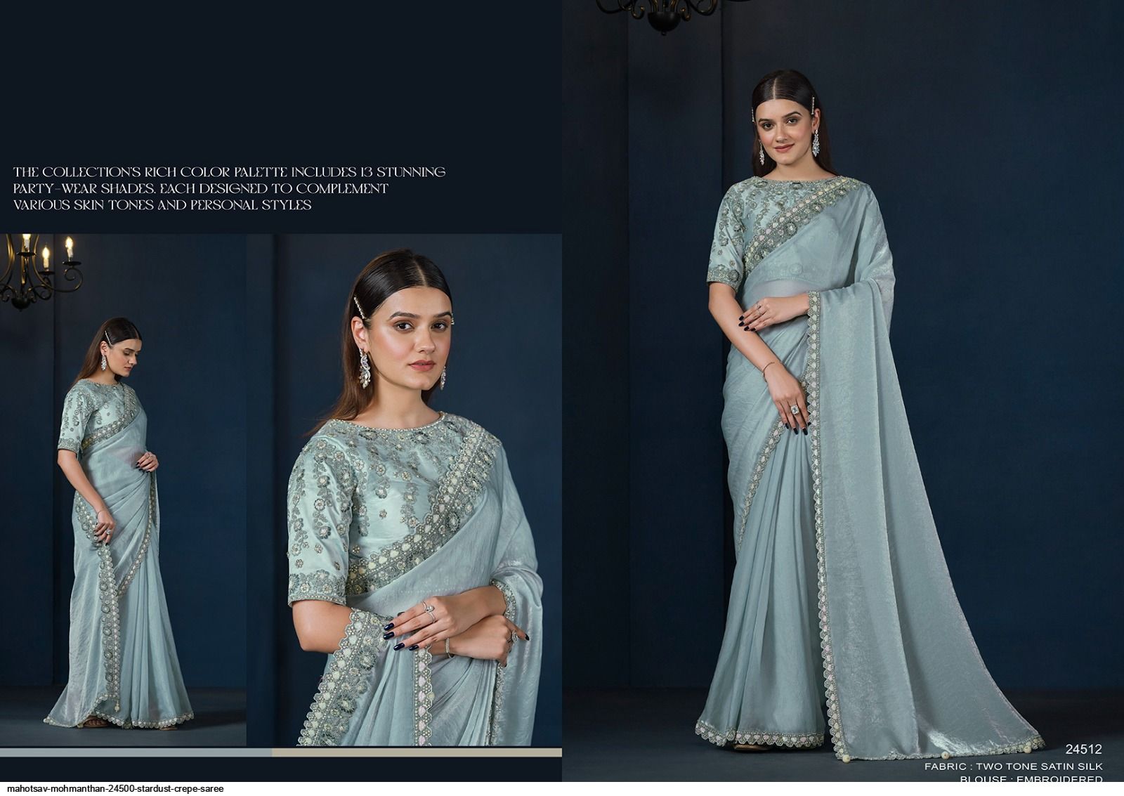 MAHOTSAV MOHMANTHAN 24500 STARDUST CREPE SAREE 24512
