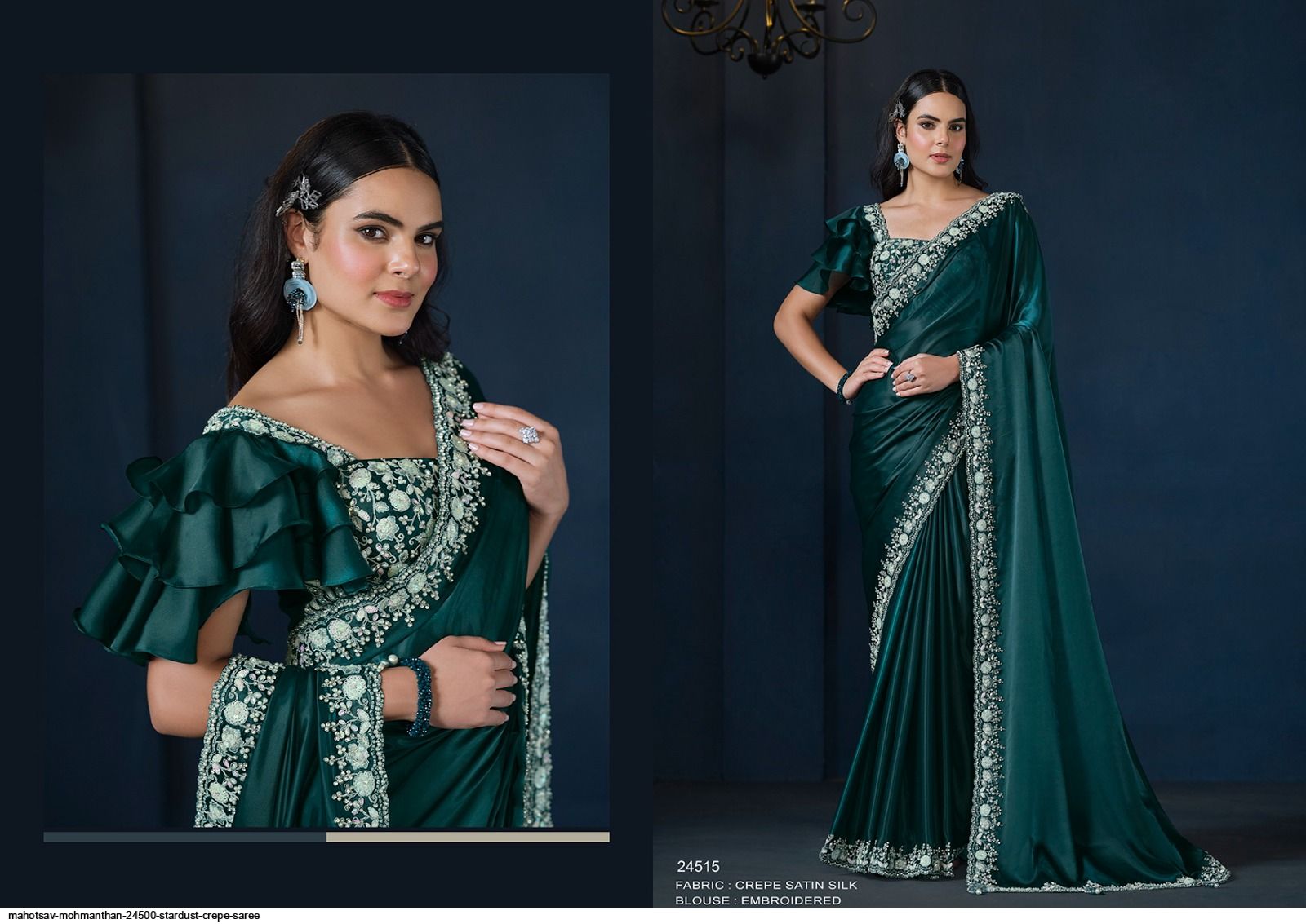 MAHOTSAV MOHMANTHAN 24500 STARDUST CREPE SAREE 24515