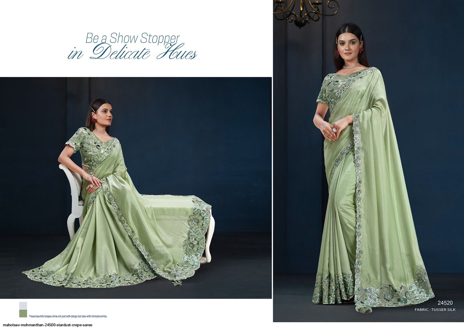 MAHOTSAV MOHMANTHAN 24500 STARDUST CREPE SAREE 24520