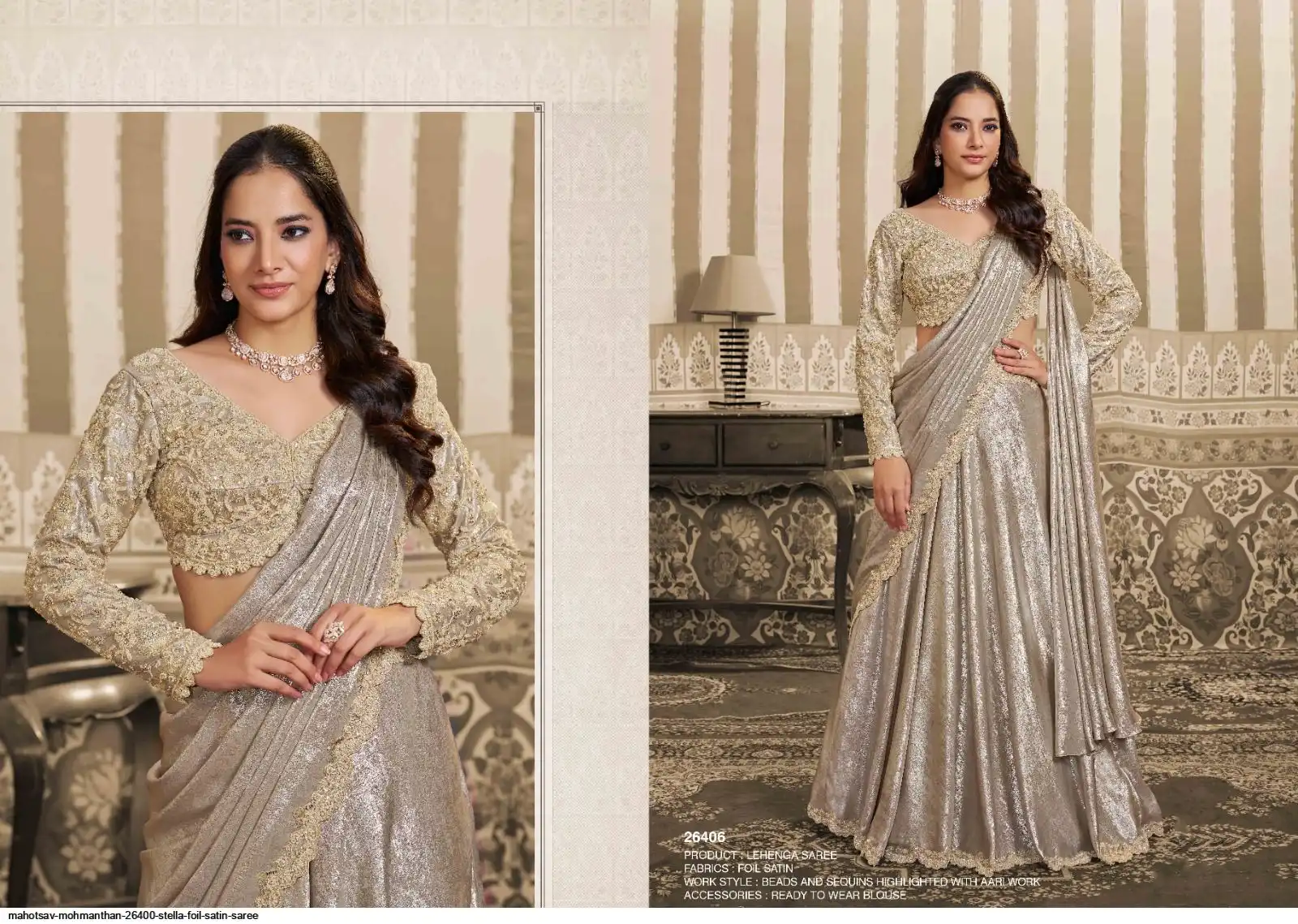 MAHOTSAV MOHMANTHAN 26400 STELLA FOIL SATIN SAREE 26406