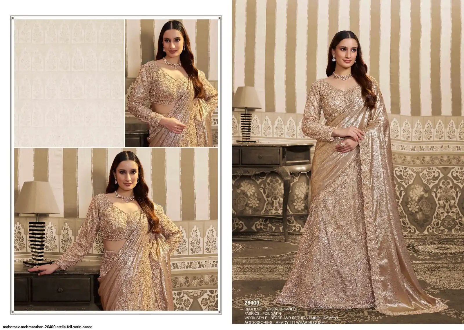 MAHOTSAV MOHMANTHAN 26400 STELLA FOIL SATIN SAREE 26403