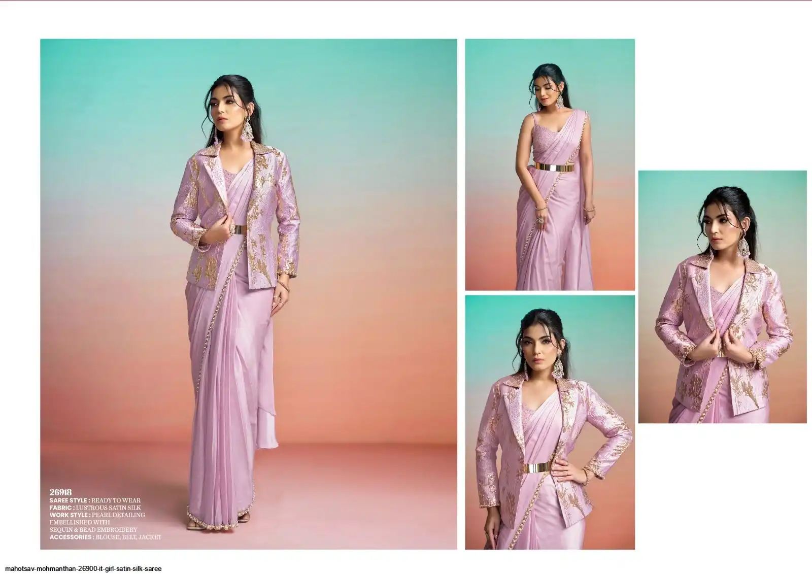 MAHOTSAV MOHMANTHAN 26900 IT GIRL SATIN SILK SAREE 26918