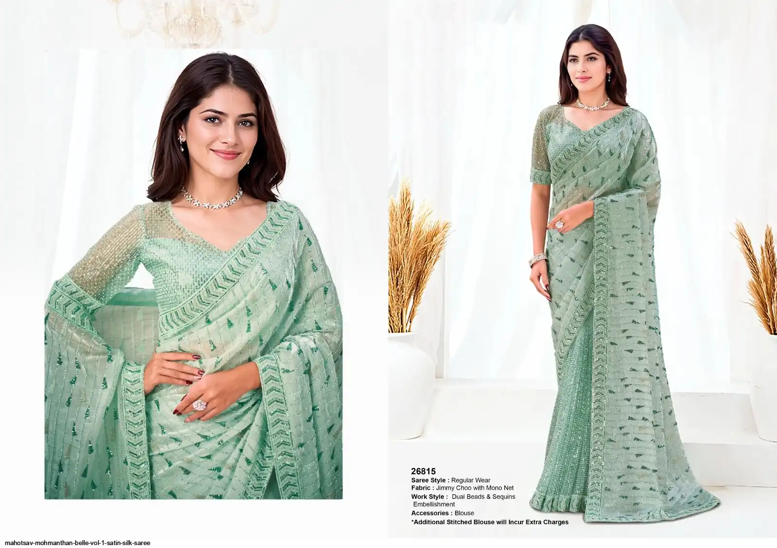 MAHOTSAV MOHMANTHAN BELLE VOL 1 SATIN SILK SAREE 26815