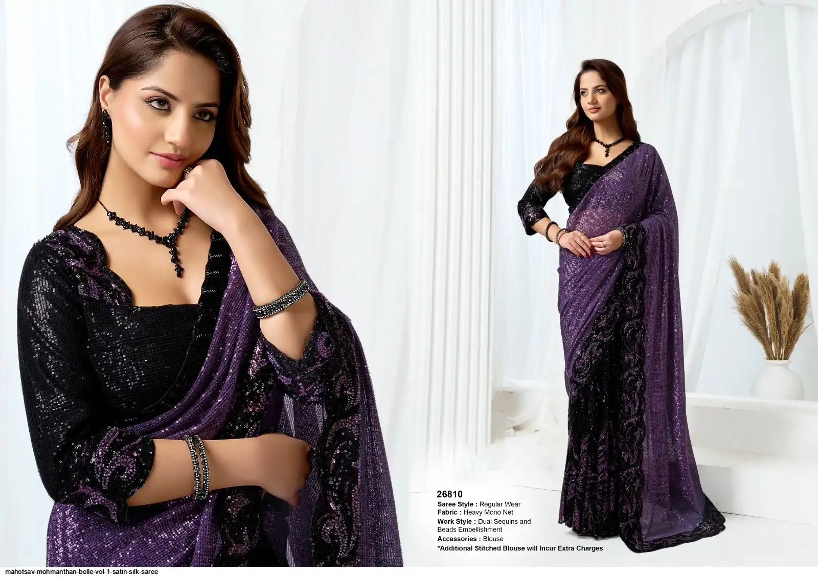 MAHOTSAV MOHMANTHAN BELLE VOL 1 SATIN SILK SAREE 26810