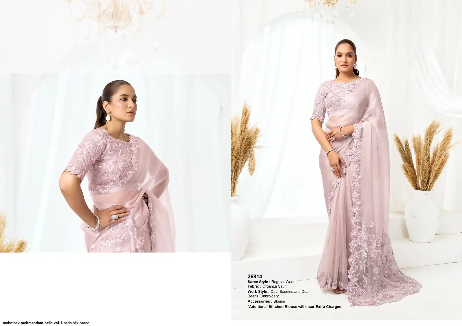 MAHOTSAV MOHMANTHAN BELLE VOL 1 SATIN SILK SAREE 26814