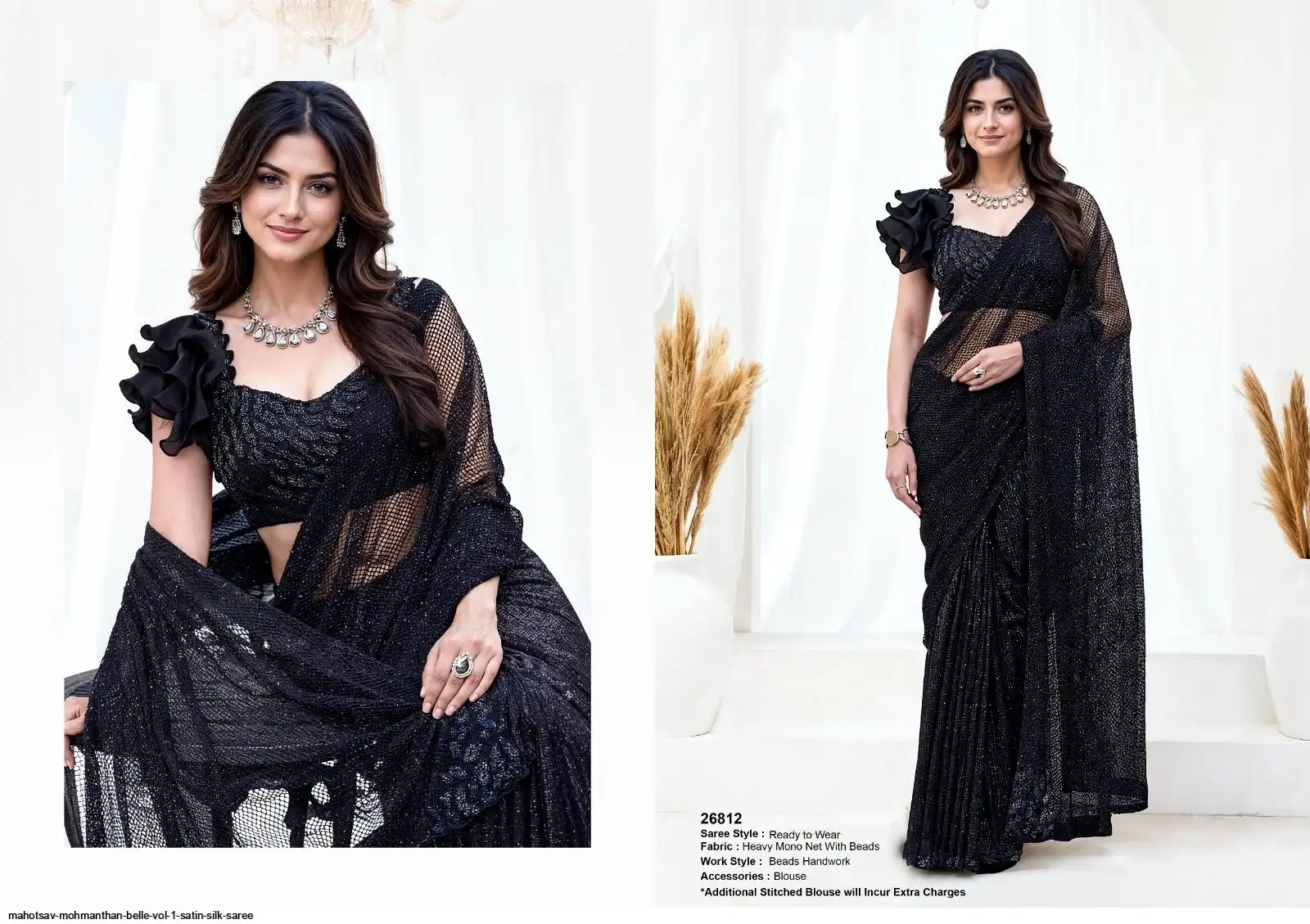 MAHOTSAV MOHMANTHAN BELLE VOL 1 SATIN SILK SAREE 26812
