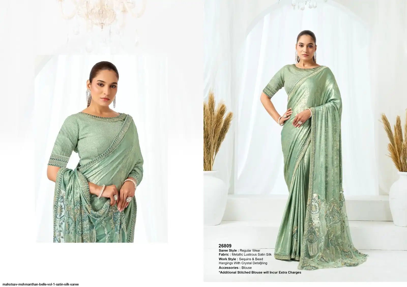 MAHOTSAV MOHMANTHAN BELLE VOL 1 SATIN SILK SAREE 26809