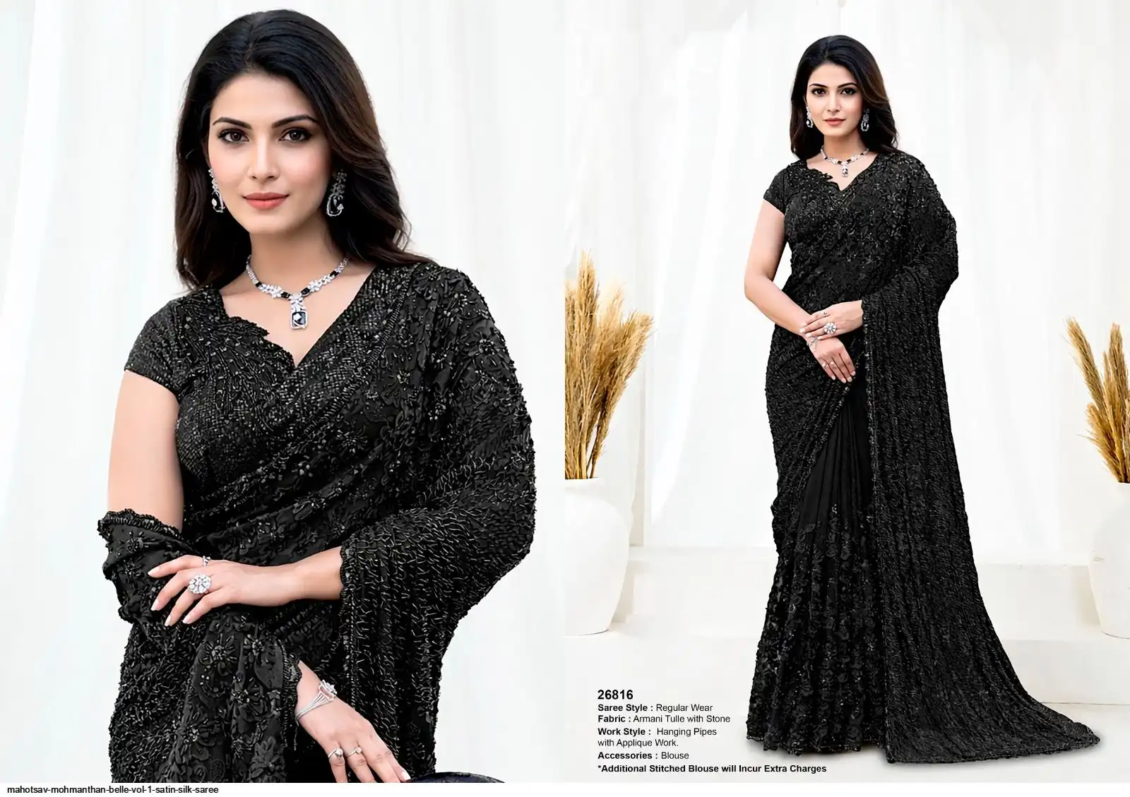 MAHOTSAV MOHMANTHAN BELLE VOL 1 SATIN SILK SAREE 26816
