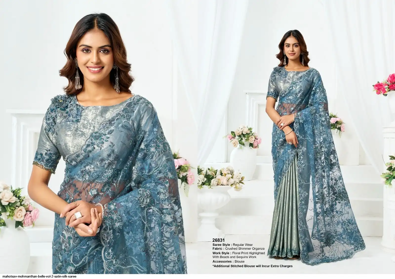 MAHOTSAV MOHMANTHAN BELLE VOL 2 SATIN SILK SAREE 26831
