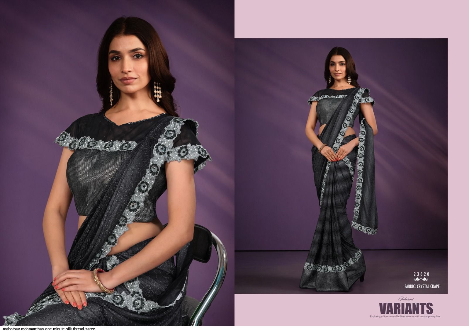 MAHOTSAV MOHMANTHAN ONE MINUTE SILK THREAD SAREE 23820
