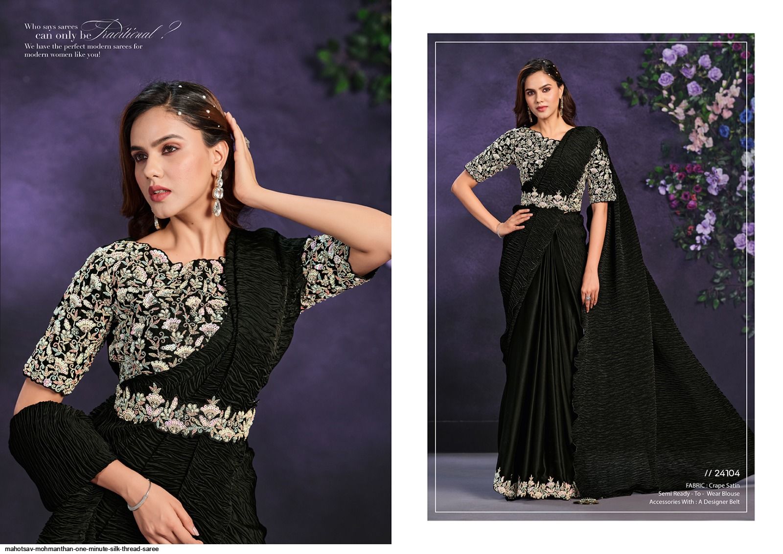 MAHOTSAV MOHMANTHAN ONE MINUTE SILK THREAD SAREE 24104