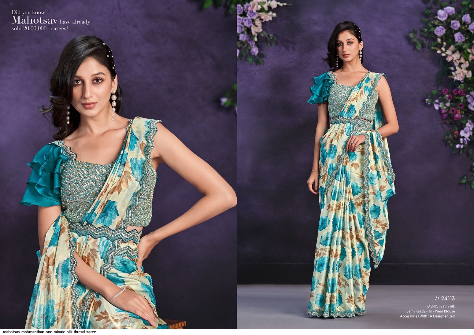 MAHOTSAV MOHMANTHAN ONE MINUTE SILK THREAD SAREE 24113
