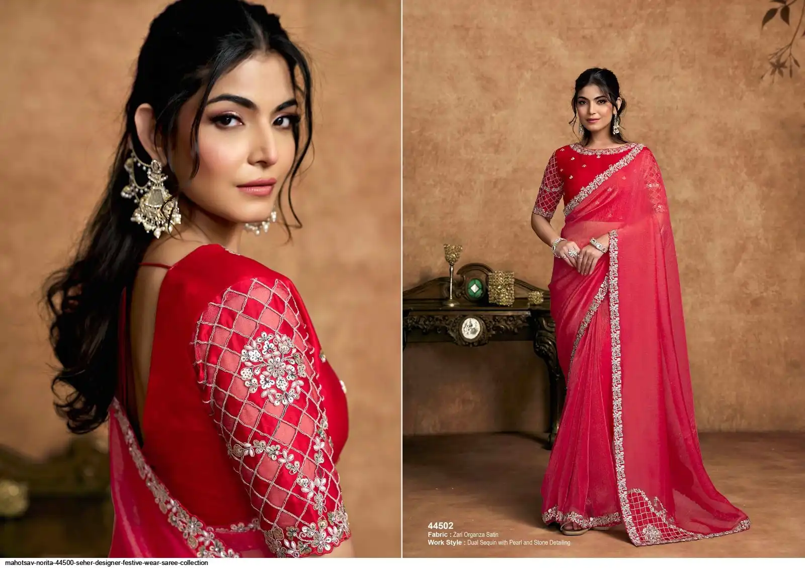 MAHOTSAV NORITA 44500 SEHER DESIGNER FESTIVE WEAR SAREE COLLECTION 44502
