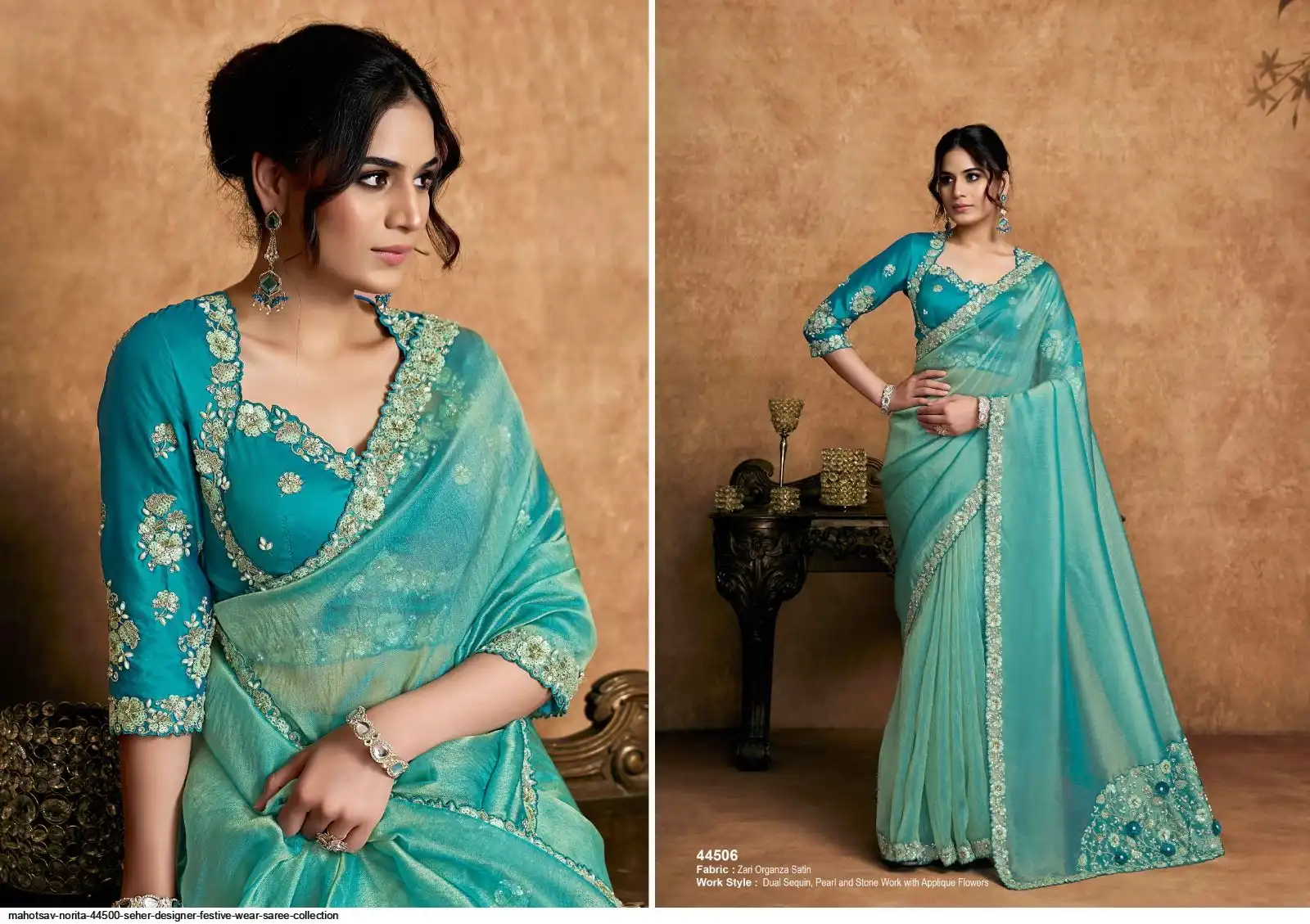 MAHOTSAV NORITA 44500 SEHER DESIGNER FESTIVE WEAR SAREE COLLECTION 44506