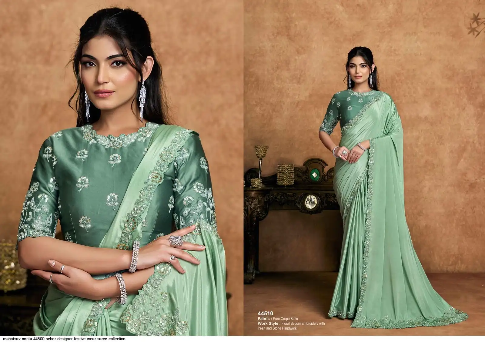 MAHOTSAV NORITA 44500 SEHER DESIGNER FESTIVE WEAR SAREE COLLECTION 44510