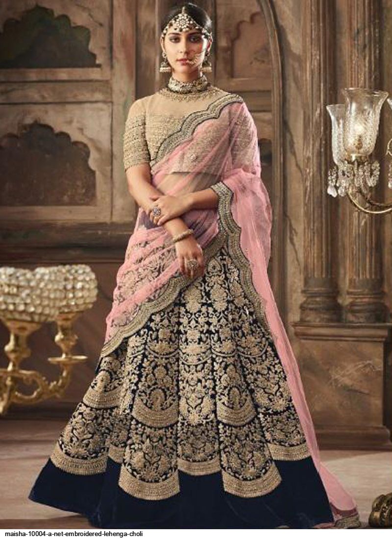 EILARA TRADITIONAL WOMEN'S BLACK MYRA SILK & SEQUINS EMBROIDERY WORK WITH  MASLIN CROCHET PRINTED DUPATTA LEHENGA CHOLI - Eilara - 4186202