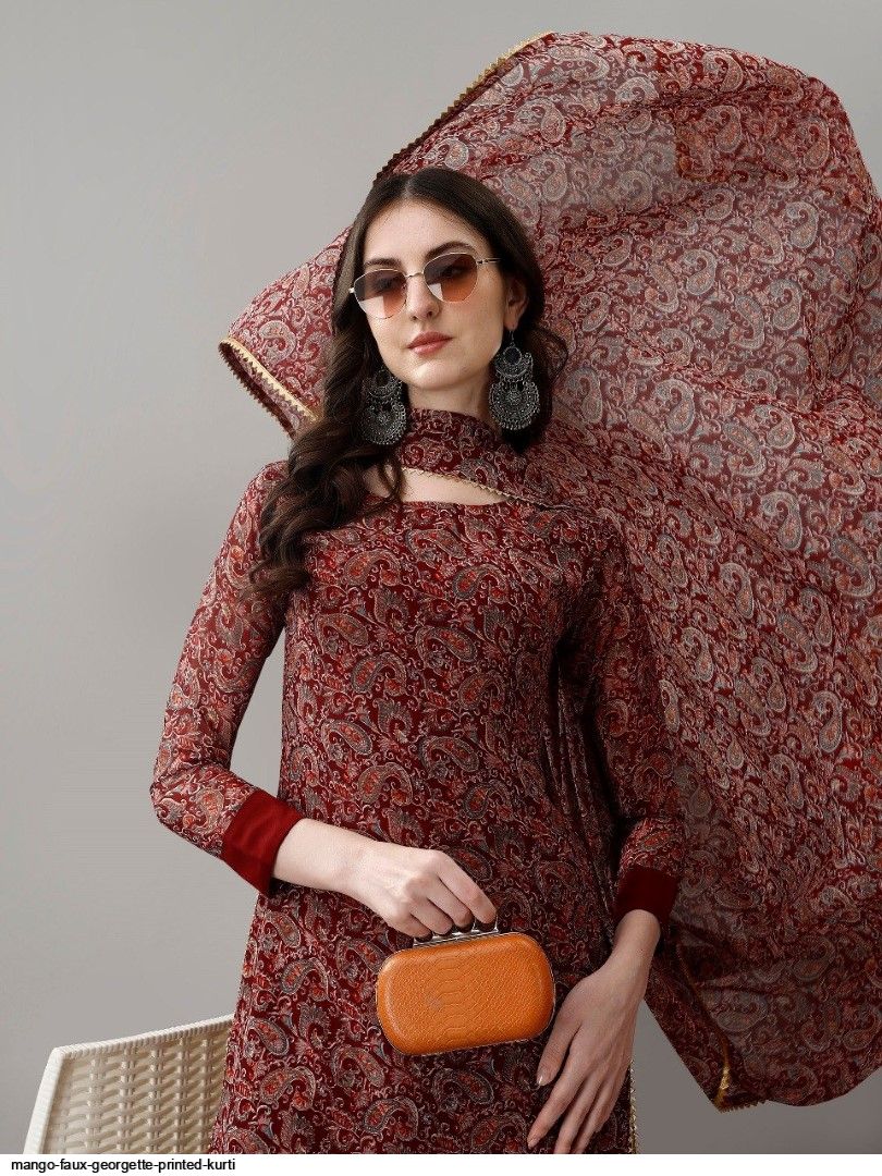 MANGO FAUX GEORGETTE PRINTED KURTI